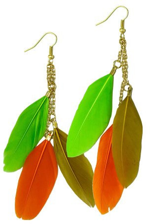 Soul-Cats 1 Paar zauberhafte Ohrringe aus Federn, Modell: Modell 6