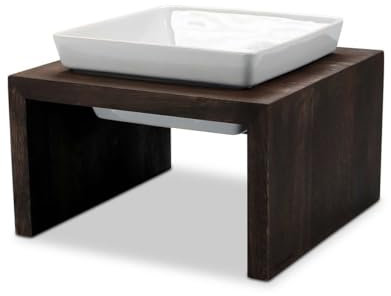 Replus | Futterstation Meshidai Einzelnapf in Walnuss | 1 x 0,9 l