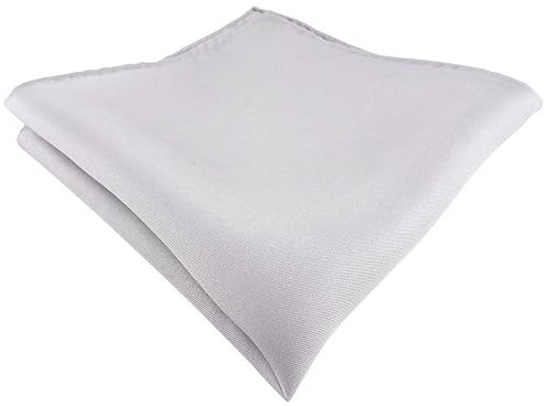 TigerTie Designer Einstecktuch handrolliert in silber einfarbig Uni