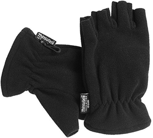 Harrys-Collection Gefütterter Fleecehandschuh mit Thinsulate ohne Finger, Farben:schwarz, Handschuhgröße:S/M
