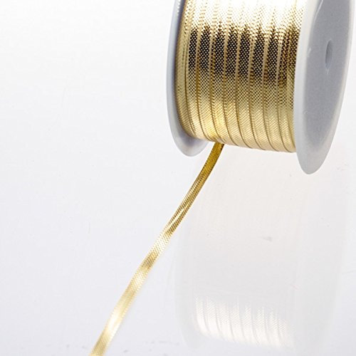 Goldband - Schleifenband - Geschenkband - Hochzeit – Festtafel – Weihnachten - 4 mm Breite auf 50 m Rolle - 50018 4 20