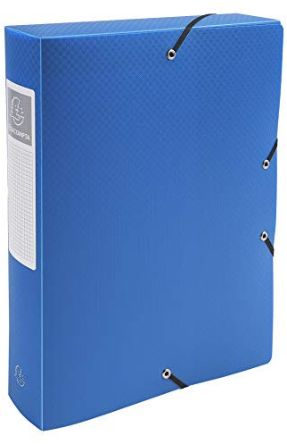Exacompta 59882E Packung (mit 8 Archivboxen aus PP, 700µ, 24 x 32cm, ideal für Ihre Dokumente in Format DIN A4, Rücken 60mm) dunkelblau, 8 Stück