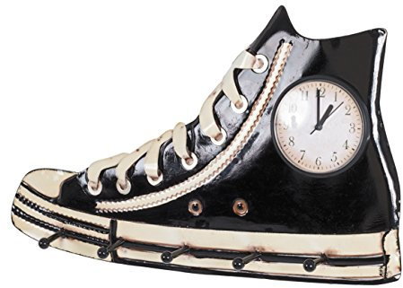 HAKU Möbel Wandgarderobe schwarz, Metall - Maße: B 50 cm x H 31 cm x T 6 cm, Style: Industrial