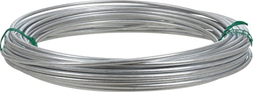Hillman Steel Wire Rope 9 Gauge Galvanized Solid Wire, 50', Corrosion Resistant, Holds 165 lbs, Ideal for Crafts & DIY, Silver | 122062