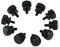 InLine Rändelschrauben (schwarz) für Gehäuse - 12mm - 10er Pack, 77770S