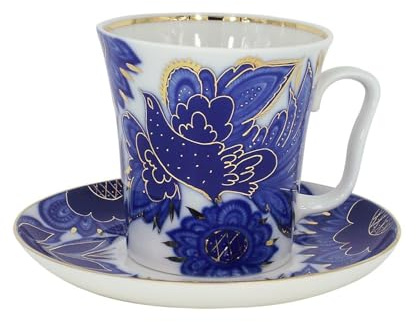 Lomonossow Porzellan Set Tasse und Untertasse 2pc Magic Firebird 12.7 fl. oz