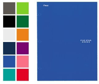 Five Star 4 Pocket Folder, 2 Pocket Folders plus 2 additional Pockets, Color Selected For You, 1 Count (33106)