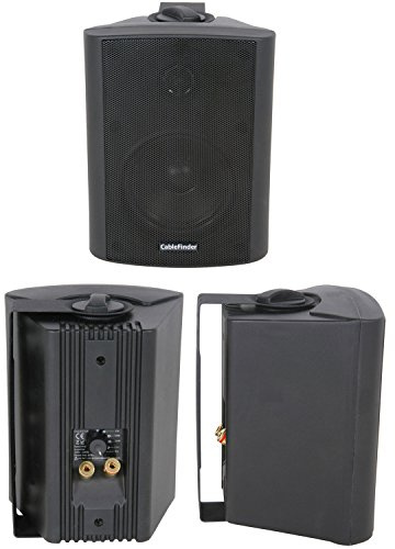 QUALITY 4 70W Black Background HiFi Speaker *100V & 8ohm* Wall Mount Bookshelf - Loops
