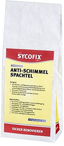 SYCOFIX Schimmel Entferner Spachtel 1,5kg, Premium Schimmel-Blocker, Reparaturspachtel