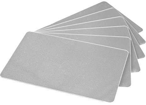 Karteo Plastikkarten blanko silber [10 Stück] Blankokarten im EC-Kartenformat für Ausweise Dienstausweise EC- und Bankkarten Gesundheitskarten