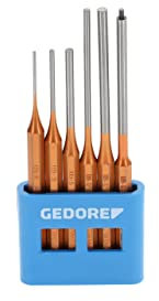 GEDORE Splinttreiber-Satz inkl. PVC-Halter, 6-teilig, lange Form, Stahl/Lackierung, Silber/Kupfer