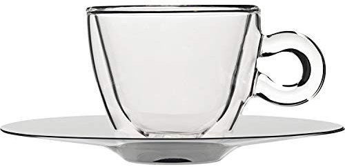 Tazza esprezzo con Piatto Termica Bormioli Luigi cl 6,5, Confezione 2 Pezzi