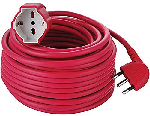 Electraline 01573 Prolunga giardino 30 mt spina 16A e presa polivalente (schuko + 10/16A) adatta per elettrodomestici da giardinaggio - sezine cavo 3G1,5 mm², Colori Assortiti