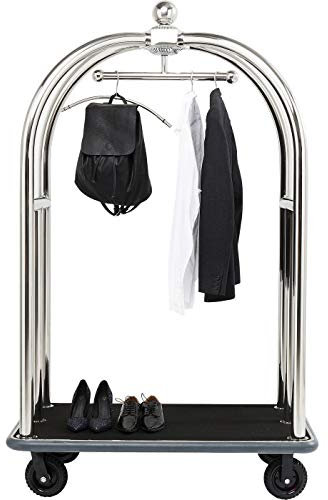 Kare Design VIP Gepäckwagen Vegas Garderobe, Silber, 62 x 105 x 186 cm (H/B/T)