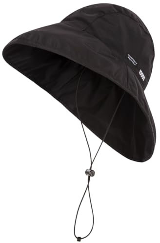 Trespass Unisex Ando Waterproof Hat with Wide Brim, Black, L UK