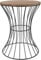 Spetebo Designer Beistelltisch aus Metall mit Holz Tischplatte - dekorativer Tisch mit geschwungenem Metallgestell