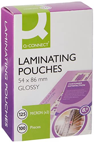 Q-Connect KF01203 Bindegeräte, Laminiergeräte und Zubehör Folientasche 54x86mm 125mic