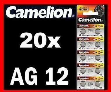 20 x AG12 LR43 KNOPFZELLEN 186 386 GP86A SR43W CAMELION