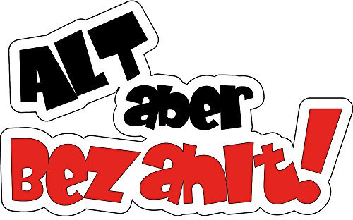 wall-art-design Fun Aufkleber Alt Aber bezahlt ! 14x8 cm selbstklebend, glänzend für Auto, Motorrad, Fahrrad, Boot oder Caravan