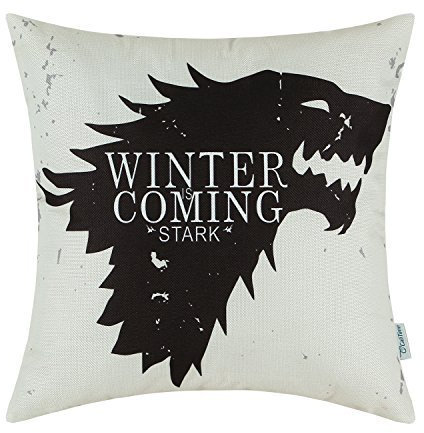 CaliTime Copricuscini e federe Game of Thrones Case Badge Cuscino Copertine Gettare Cuscino Casi protettore Conchiglie per Divano Divano Camera da Letto Casa Natale Arredamento (45cm x 45cm)