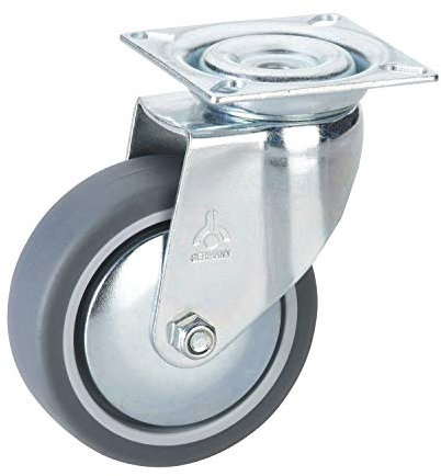 Dörner + Helmer 770511C Lenkrolle mit Anschraubplatte, 100x25mm/Platte 60x60mm, ohne Feststellung
