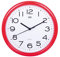 Trevi OM 3301, Wanduhr, Quarz mit Geräuschlosem Zeigerwerk, Durchmesser 24 cm, Geeignet für Küche, Büro und Geschäftsräume, Kunststoff, Rundes Format, Rot