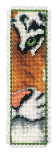 Bookmark: Tiger (14cnt Aida, White)