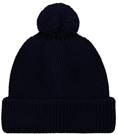 HANSEHELD Pudelmütze Marine Blau Bommelmütze | Wollmütze | 100% Wolle | Bommel | Made in Germany | Dunkellau Navy Marine