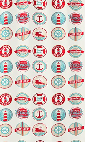 Kleine Wolke 5269148305 Duschvorhang Button, 180 x 200 cm, Multicolor