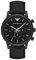 Emporio Armani Orologio da uomo, movimento cronografo, cassa in acciaio inossidabile nero 46 mm con cinturino in pelle o silicone, AR1970, Nero Jet, 46 mm