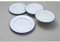 Genware 45026 Enamel Wide Rim Plate, 24 cm, White/Blue