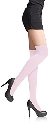 Romartex Femme Cuissardes Chaussettes 30 couleursm rose poudré
