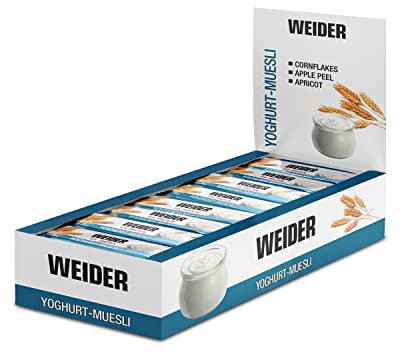 WEIDER Fitness protein bar, delicious protein bar with yogurt, small protein snack for in between, practical energy bar for on the go, box of 24 x 35 g