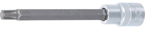 BGS 4174 | Bit-Einsatz | Länge 140 mm | Keil-Profil (für RIBE) M9 | Antrieb Innenvierkant 12,5 mm (1/2) | Chrom-Vanadium-Stahl | verchromt, matt | mit Rändelung
