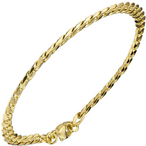Jobo Damen Panzerarmband 333 Gelbgold 19 cm Gold Armband Goldarmband Karabiner