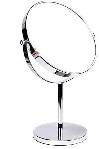 HIMRY Standspiegel 7X Vergrößerung, 8 inch, Kosmetikspiegel 360° drehbar. Verchromten Schminkspiegel Rasierspiegel Badzimmerspiegel, Zweiseitig: Normal+ 7fach Vergrößerung, KXD3108-7x