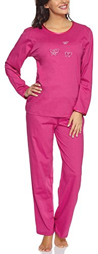 Merry Style Damen Langarm Schlafanzug 91LW1 (Amaranth (Langarm), 42 (Herstellergröße: XL))