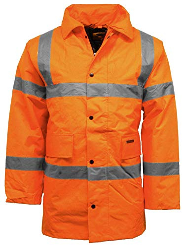 Hi Vis Parka Waterproof Coat Jacket | Workwear Reflective Security Safety Coat