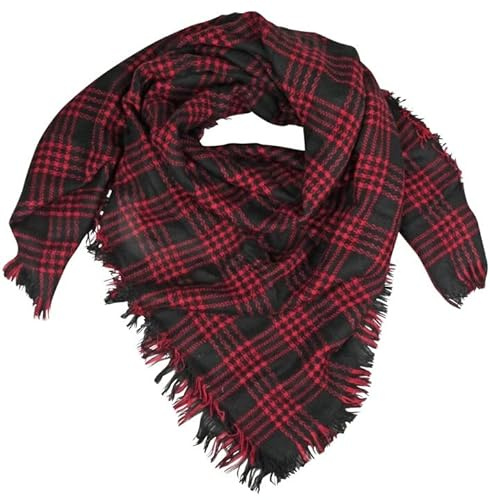 Capelli New York Großer Damen Winter Schal, Poncho, Deckenschal quadratisch 'Blanket' red combo, One Size