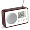 FISHTEC ® Radio Reveil Rétro Vintage Portable Look 60's - Poste Radio FM/AM - Ecran LCD - Affichage Température Date Heure - Haut Parleur Stéréo - Couleur Bois