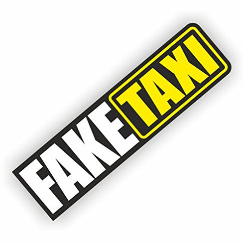 Folien-Zentrum - Fake Taxi 14,5 x 4 cm - hochwertiger Aufkleber Auto Tuning - OEM & JDM Auto Sticker - Lustige Aufkleber für Auto - Stickerbomb - Autoaufkleber - Made in Germany