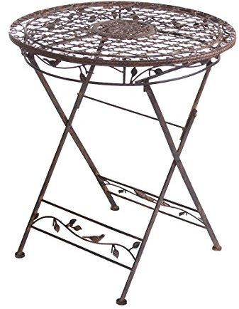 KUHEIGA Romantischer Gartentisch Metalltisch Eisentisch Tisch