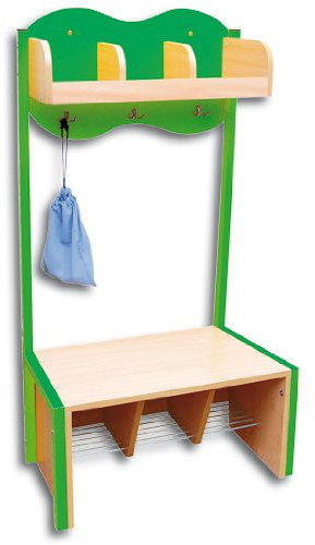 Garderobe Wolke - 3 Fächer und Sitzbank grün