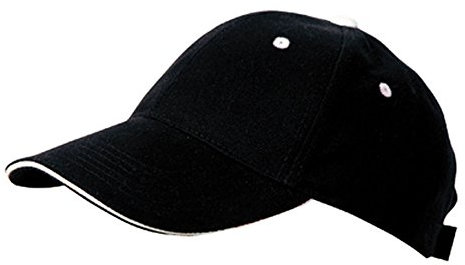 ROLY Baseball Cap, Panel, Klettband, Schwarz, 7008
