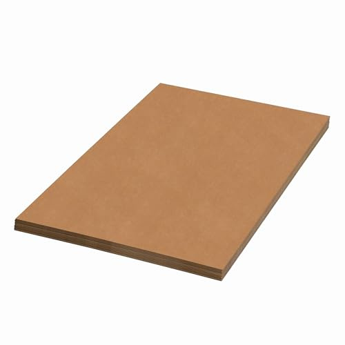 Aviditi Corrugated Cardboard Sheets, 30 x 48, Kraft, Pack of 5