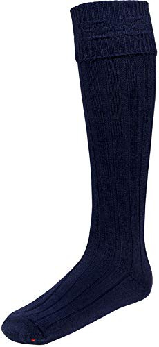 I LUV LTD Gents Navy Blue Kilt Hose Socks Knitted Full Length Small 4 to 7