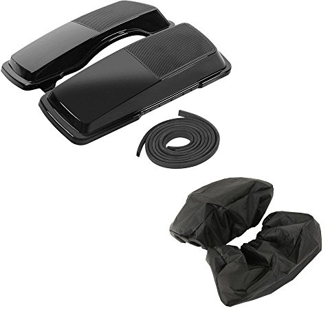 TCMT Vivid Schwarz Satteltasche Lautsprecher Deckel für Harley Electra Tour Glide Road King 94–13