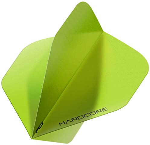RED DRAGON Hardcore XT Fluoro Grün Extra Dicke Standard Dart Flights - 5 Sätze pro Packung (15 Dart Flights insgesamt)
