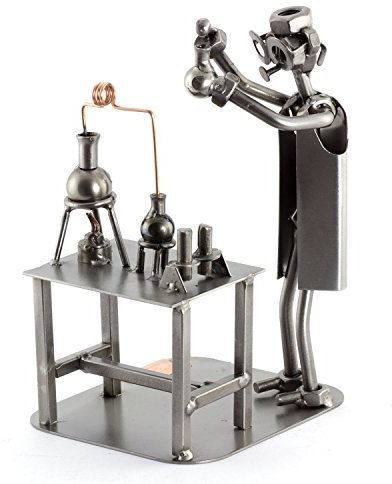 Steelman24 I Schraubenmännchen Chemiker I Made in Germany I Handarbeit I Geschenkidee I Stahlfigur I Metallfigur I Metallmännchen
