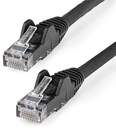 StarTech.com 15m CAT6 Ethernet Cable - Black CAT 6 Gigabit Ethernet Wire -650MHz 100W PoE++ RJ45 UTP Category 6 Network/Patch Cord Snagless w/Strain Relief Fluke Tested UL/TIA Certified (N6PATC15MBK)